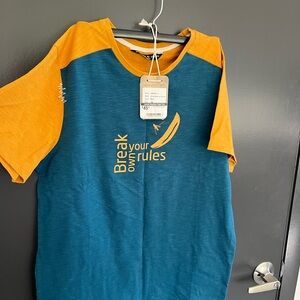Break Your Own Rules Short Sleeve Tee - Teal & Mustard - Kids